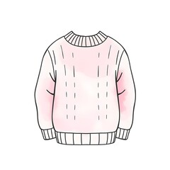 pink cozy sweatshirt watercolor illustration