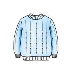 blue cozy sweatshirt watercolor illustration