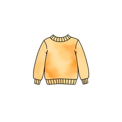 orange cozy sweatshirt watercolor illustration