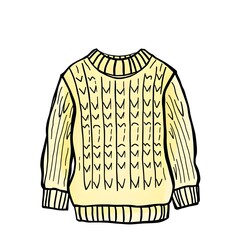 yellow cozy sweatshirt watercolor illustration