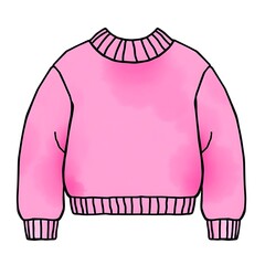 pink cozy sweatshirt watercolor illustration