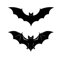 Bat Silhouette PNG – Minimalist Flying Bat Outline Illustration