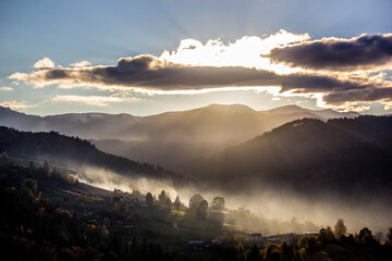 sunrise in the mountains