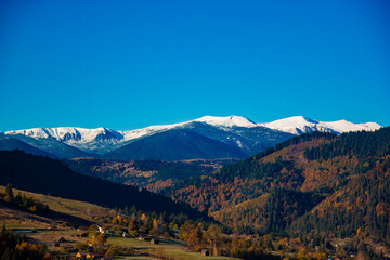 mountains in the snow