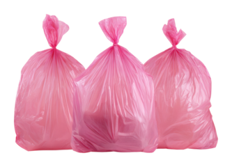 Waste management action colorful garbage bags in urban environment isolated on transparent background