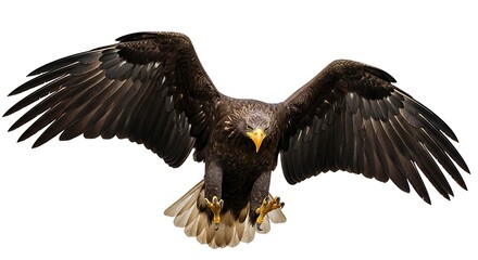 Majestic golden eagle in flight with wings spread wide