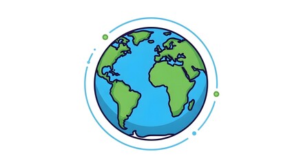 Tech-Inspired Earth Graphic Representing Global Networks
