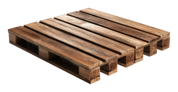 Wooden pallets for shipping and storage warehouse product isolated on transparent background