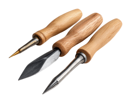 Crafting tools for woodworking workshop product isolated on transparent background