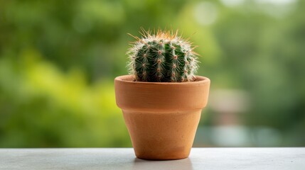 Isolated cactus in pot plant photography home decor nature green background