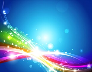Abstract vector design with colorful flowing lines and vibrant glow