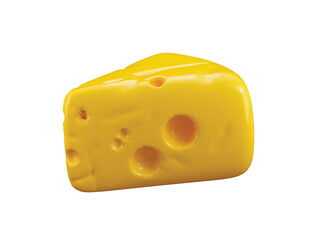 Cheese icon 3d render concept of farm food market collection creative cheese slice icon vector illustration