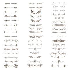 A collection of decorative line dividers in various styles. text dividers. Line border. Lines separators, Borders, Vintage dividers, Underline elements.