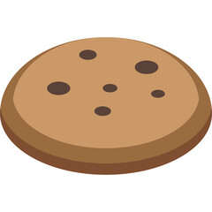 A Single Chocolate Chip Cookie With A Transparent Background And A Simple Design Ideal For Graphic Design Elements