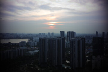 Fototapeta premium sunset over the city singapore