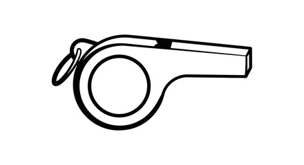 Simple whistle vector illustration outline design element isolated on white background