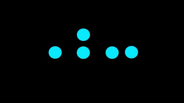 sequential looping animation of blue circle shapes.black background