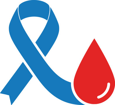 Vector art of world diabetes day awareness ribbon and blood drop