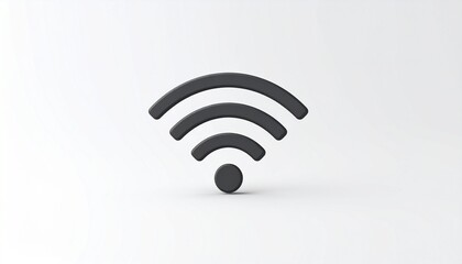 Wifi simple icon white Background