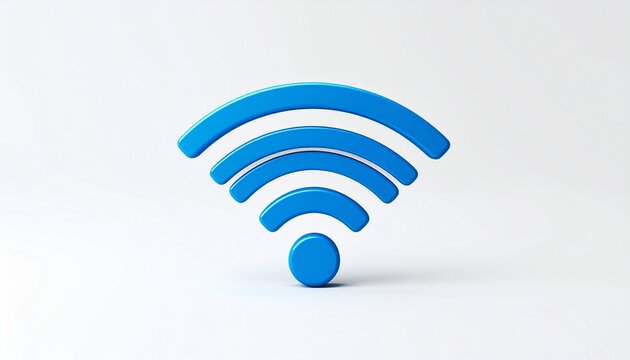 Wifi simple icon white Background