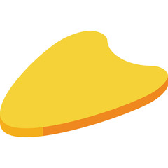 A Smooth Golden Yellow Gua Sha Stone Tool With An Orange Edge On A Transparent Background For Facial Massage And Skincare