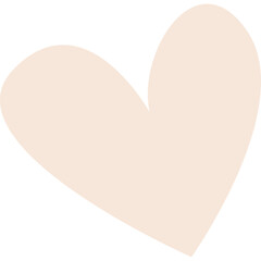 A soft pastel peach heart shape with a subtle tilt on a clean white background symbolizing love and affection in a simple graphic illustration