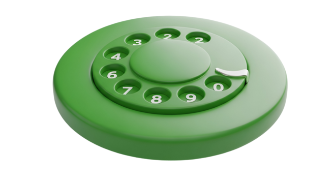 3d icon of rotary dial phone isolated on transparent background, a vintage communication device representing nostalgia and connection
