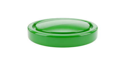 3d icon of green button isolated on transparent background, a simple and clean design element for various applications