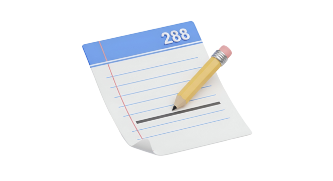 3d icon of notepad with pencil for writing notes isolated on transparent background, 3d rendering
