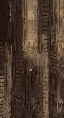 Abstract textured background with vertical strips of varying brown tones, resembling intricate digital wood grain or woven fabric.