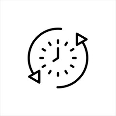 Time Clock Update Refresh Cycle Outline Icon