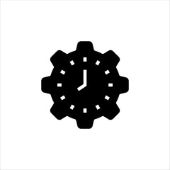 Obraz premium Gear Wheel Clock Time Management Settings Icon