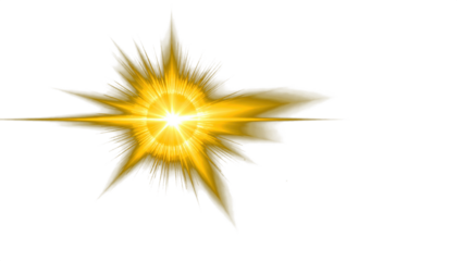 abstract yellow of lighting for background digital lens flare in dark background clean png