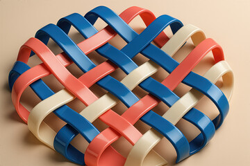 Colorful Woven Plastic Basket