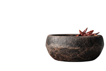 Glittering Decorative Bowl With Red Floral Accent Against Black Background