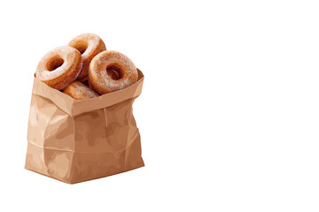 Donuts In Paper Bag Isolated On Black Background Food Photography