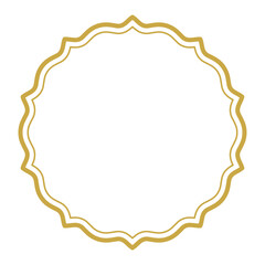 シンプルな丸型の二重枠・フレーム（金・角丸）038