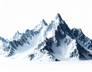 3D renders - mountains - landscapes - isolated white Background