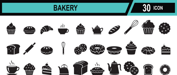 Vector art of collection of bakery icons