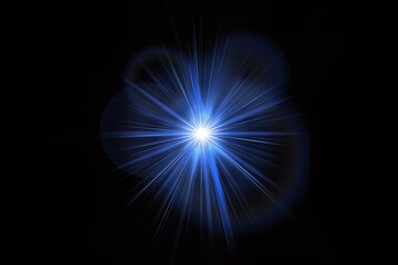 Blue Energy Burst PNG – Glowing Starburst Effect Transparent