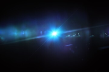 Horizontal Blue Light Rays Flare – Cinematic Sci-Fi Lighting Overlay