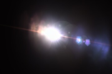 Lens Flare Hexagonal Bokeh – Optical Light Burst Effect on Dark