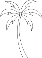 Obraz premium Minimalist single-line drawing of a palm tree. Continuous line art vector of palm tree.