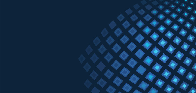 Abstract digital data dots background in blue, pixel technology pattern vector, futuristic digital network illustration, data visualization concept, modern technology design for digital and print appl