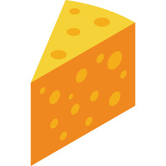 A Wedge Of Yellow And Orange Cheese With Round Holes Isolated On A Transparent Background Culinary Food Ingredient For Snacks And Meals