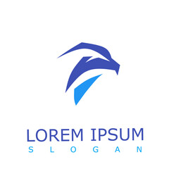 A modern abstract eagle head logo in blue gradient, symbolizing freedom, vision, and strength. Perfect for corporate, tech, or sports brand identity