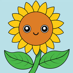 sunflower colorful vector art illustration design