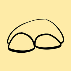 Icon rock. Gold mining elements. Icon in hand drawn style.