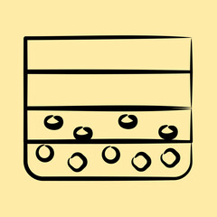Icon soil layer. Gold mining elements. Icon in hand drawn style.