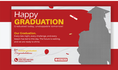 Happy graduation celebration invitation template
